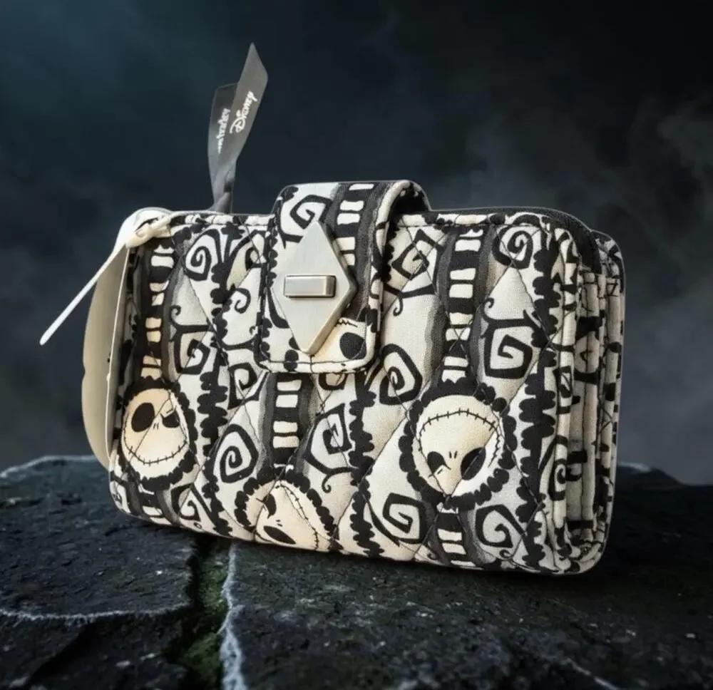 Vera Bradley Disney The Nightmare Before Christmas Small Turnlock Wallet Stripe